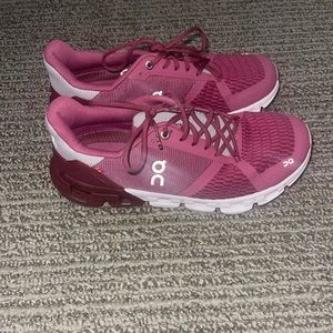 Maroon on cloud running shoes